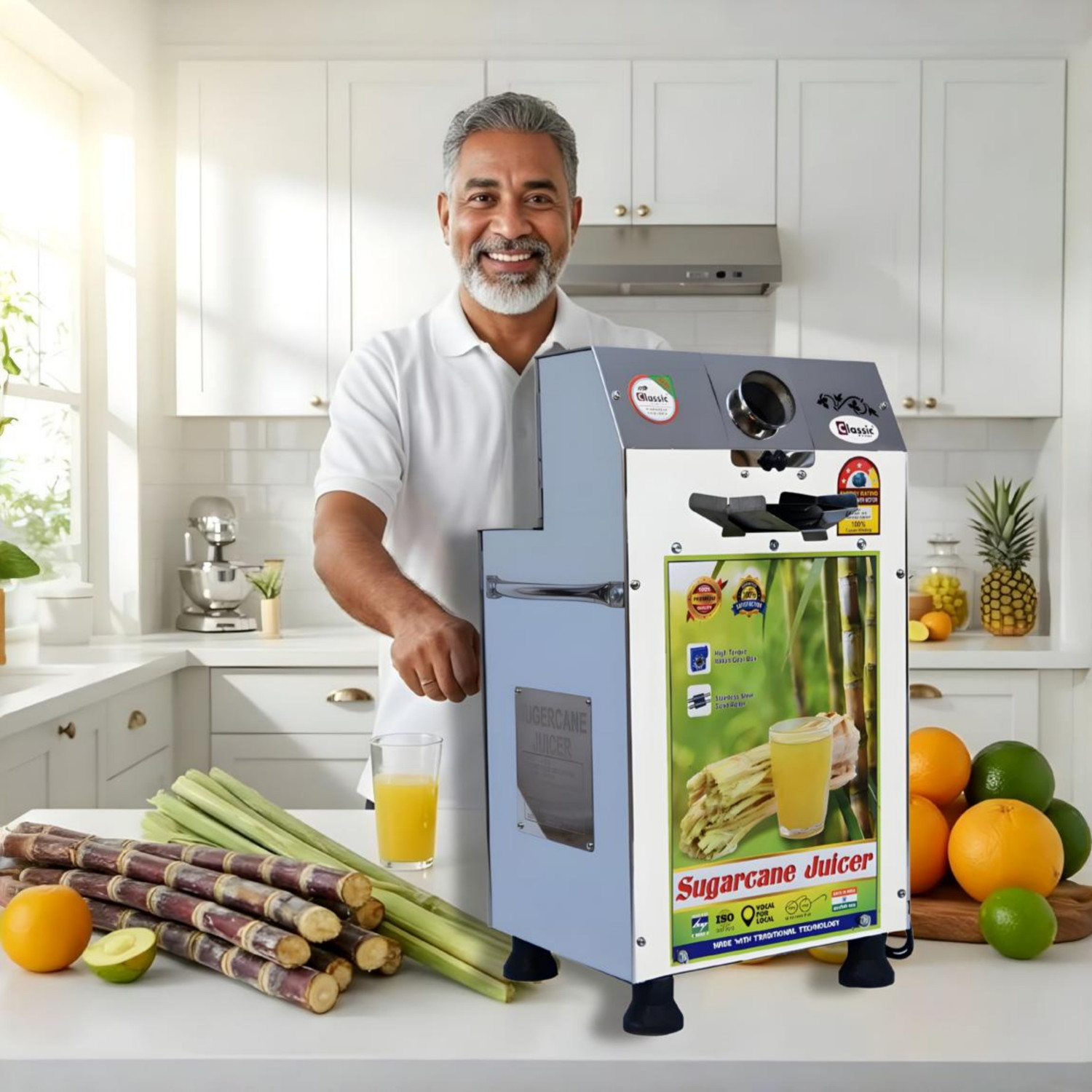 Image of Classic Atta Chakki 2HP SUGARCANE JUICER MACHINE 400 W Food Processor (Silver)