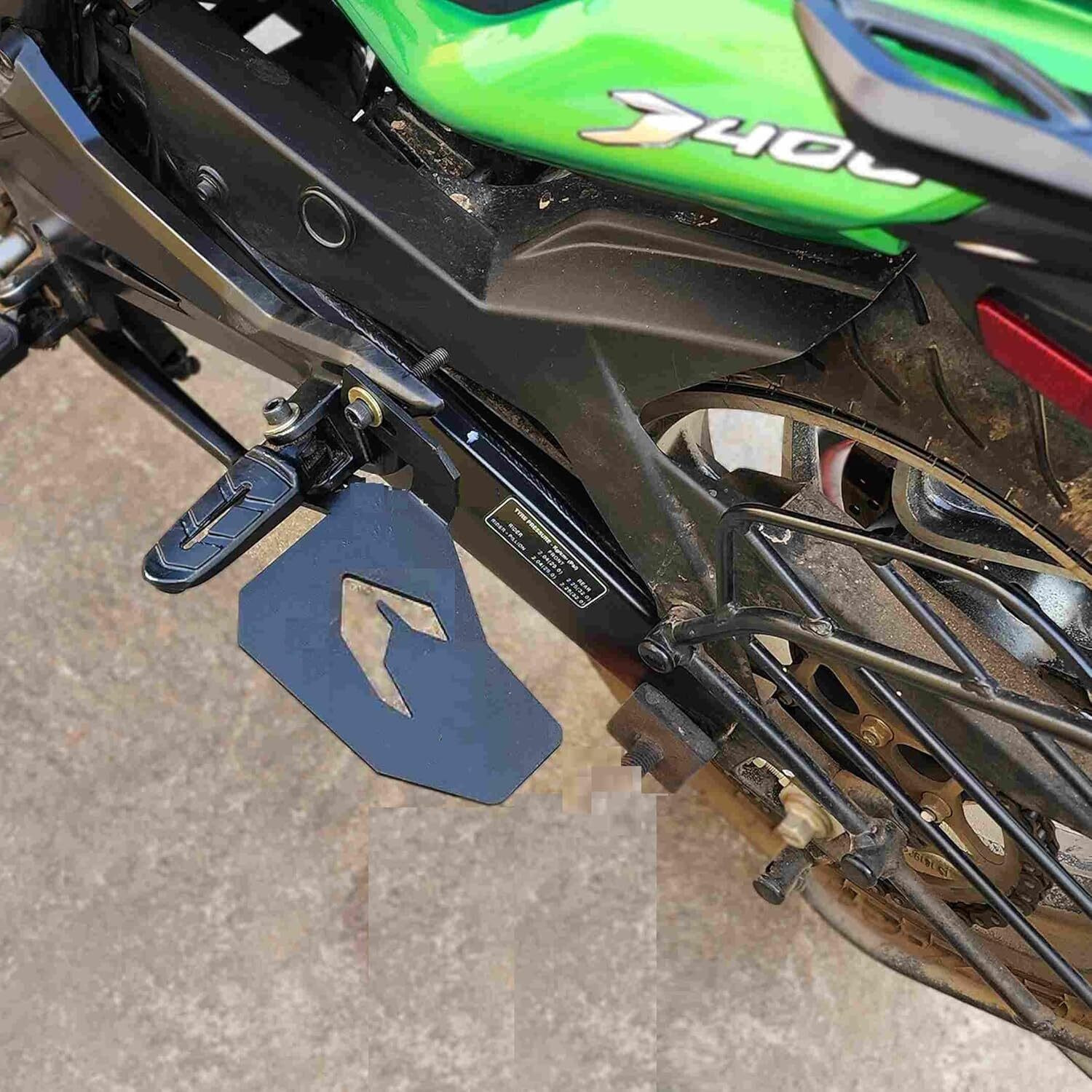 Image of DAZZRIDE Best Quality Lady Mount Dominar 250 /400 Bike Wide Footrest Pillion Left, Right Foot Rest (Black)