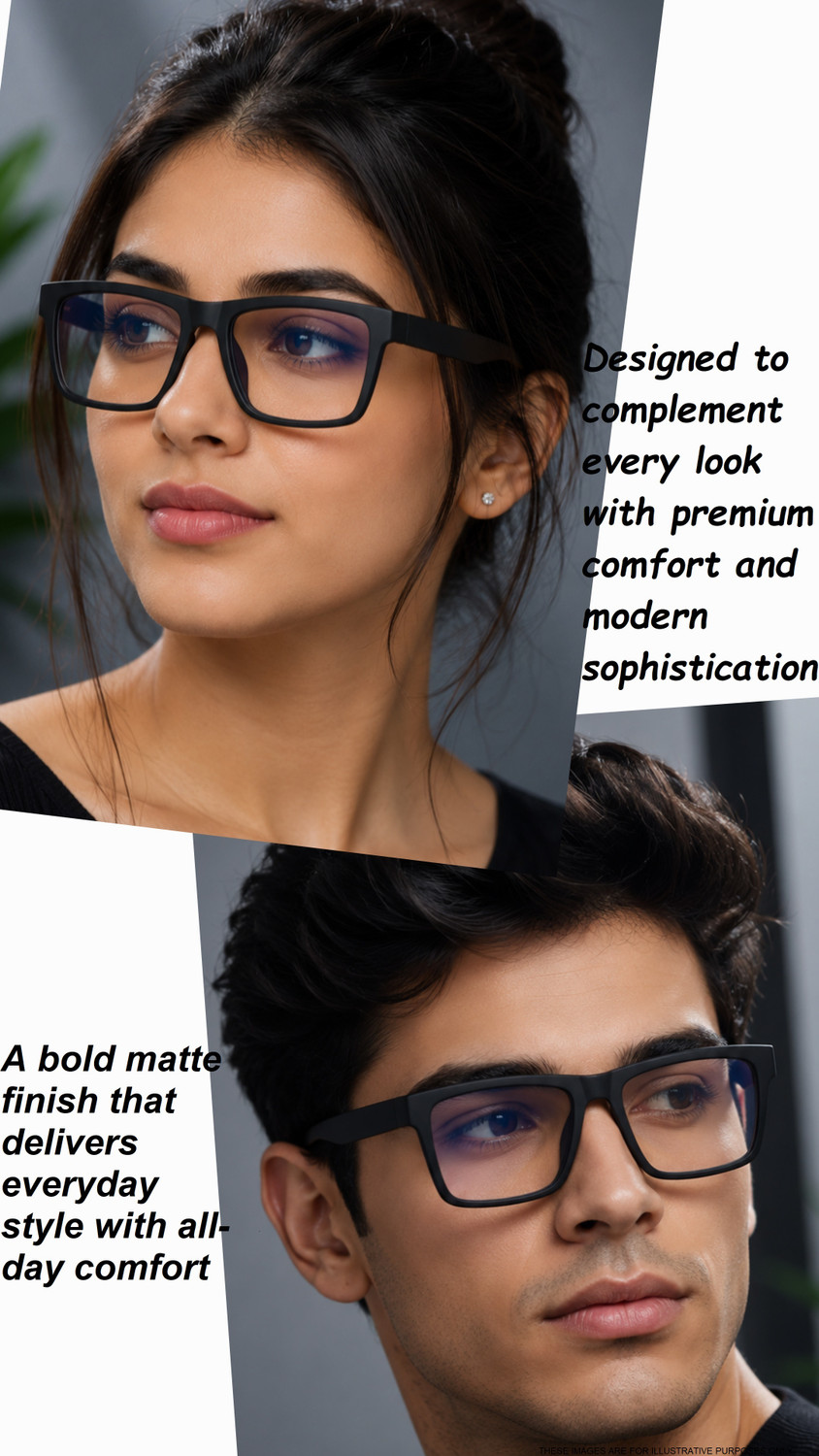 Image of AURELIN Full Rim Square Anti Glare & Blue Cut Computer Glass For Men & Women (140 mm)