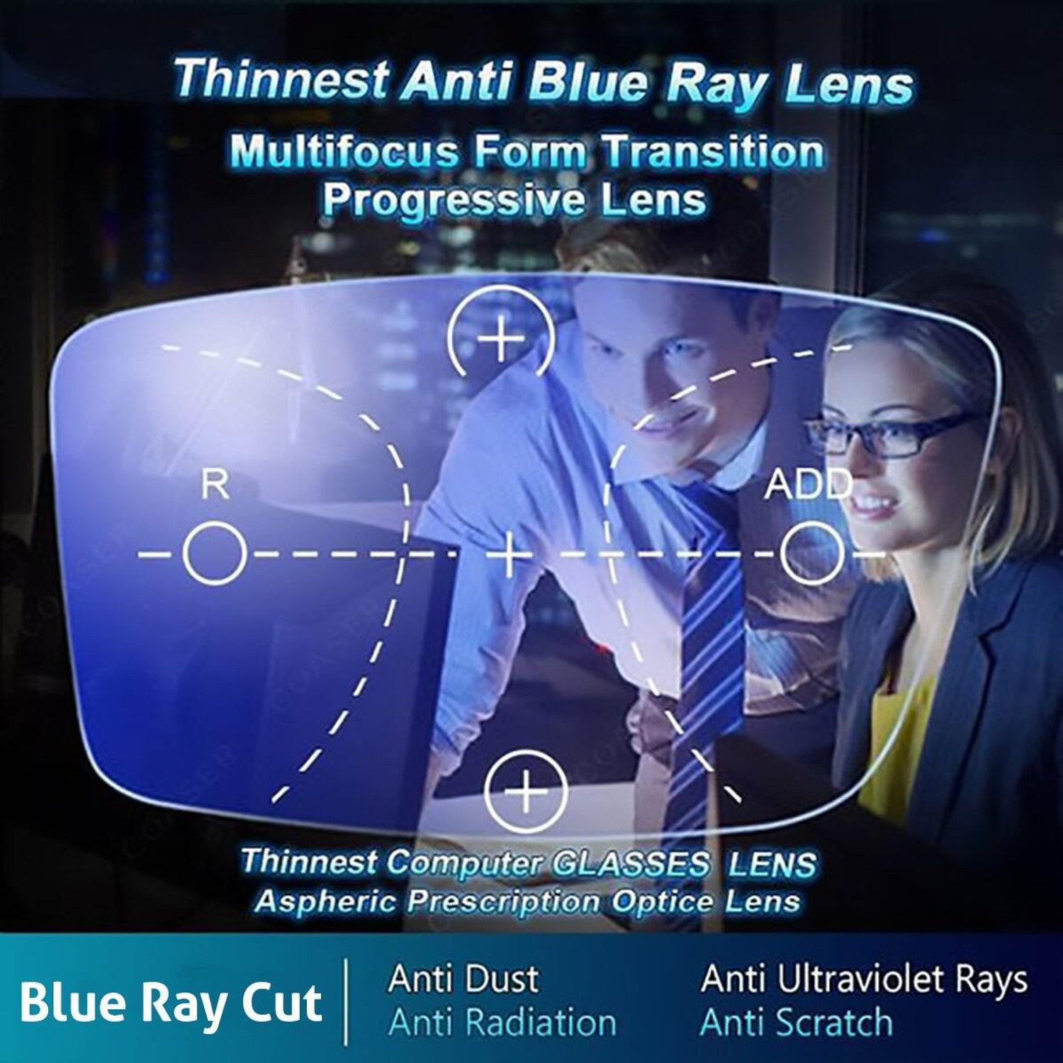Image of Redleaf Full Rim (+1.50) Rectangle Anti Glare & Blue Cut Reading Glass For Men & Women (54 mm)