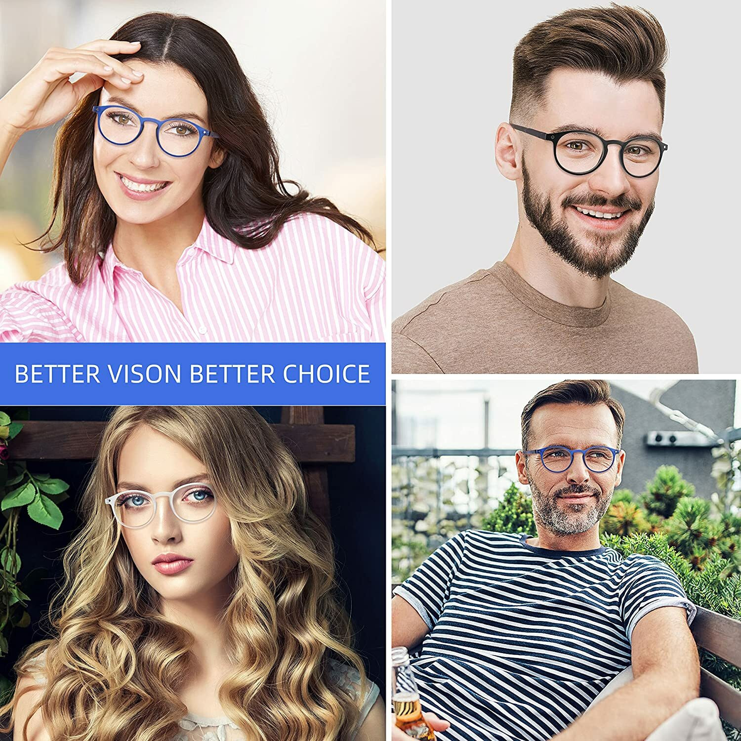 Image of I Flash Full Rim Round Anti Glare Frame For Men & Women (50 mm)
