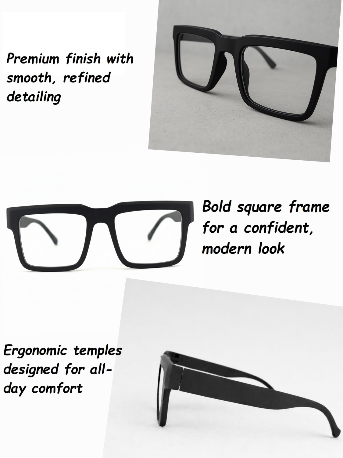 Image of AURELIN Full Rim Square Anti Glare & Blue Cut Computer Glass For Men & Women (140 mm)