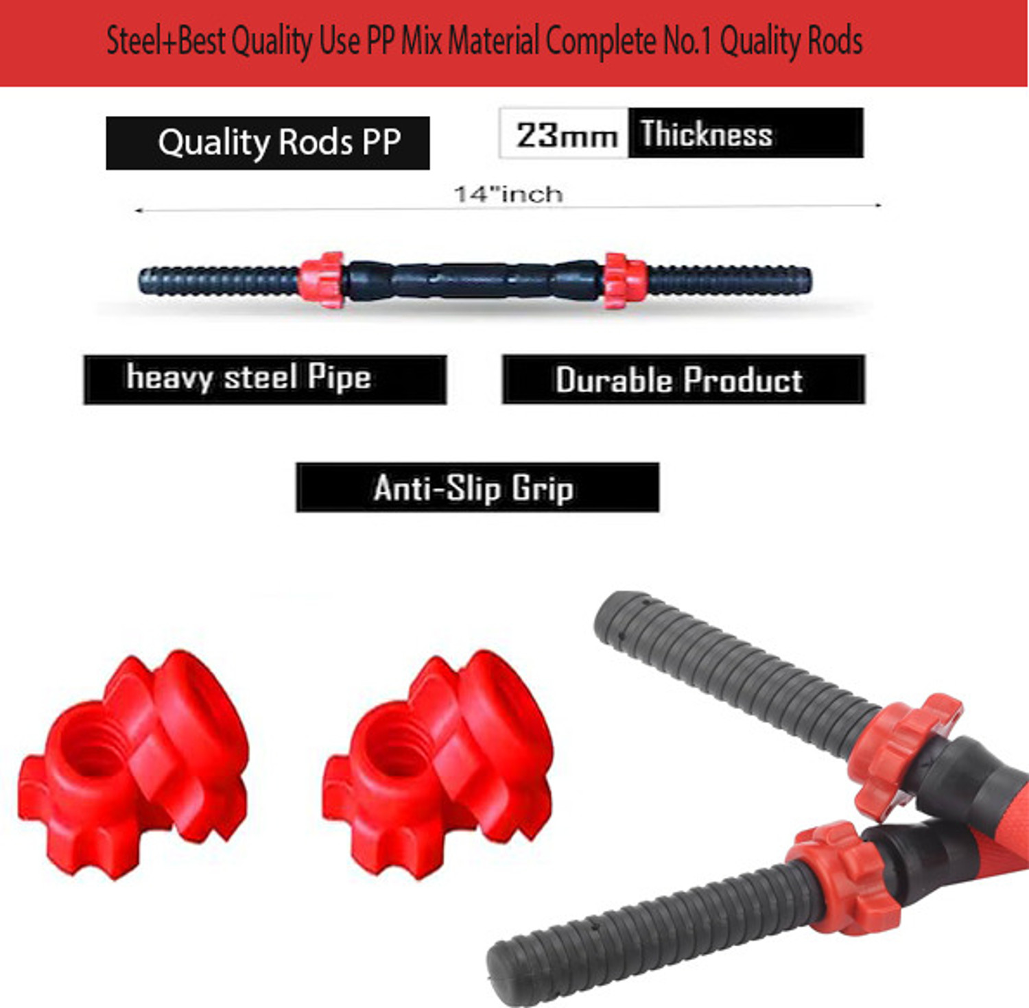 Image of SVN 2.5x4-10kg gym kit-1 pair 14 inch dumbell rod Fitness Accessory Kit Kit