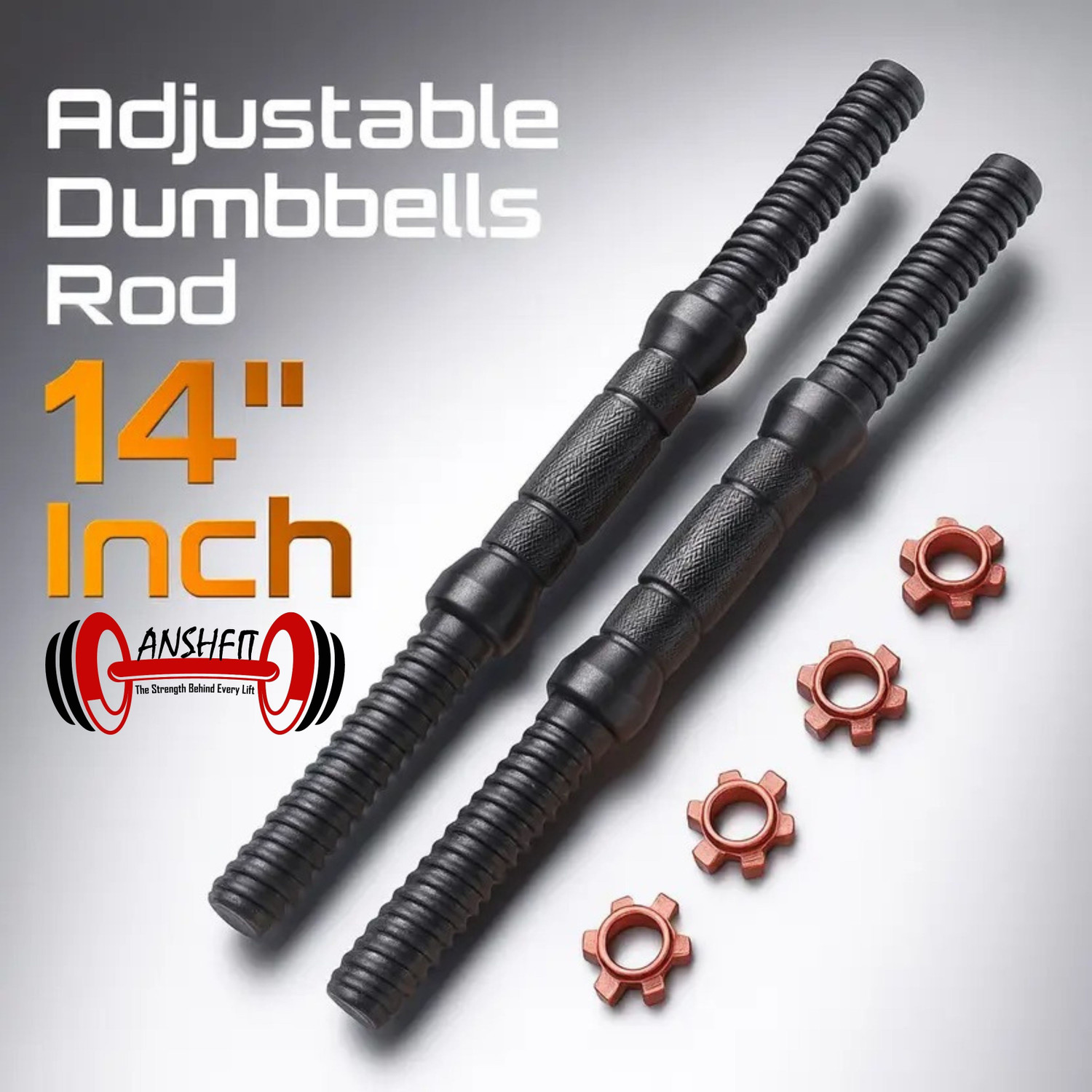 Image of ANSH FIT 0.025 kg 30KG PVC Weight Training Set with Dumbbell Rod Pair & 3ft Straight Bar Home Gym Combo