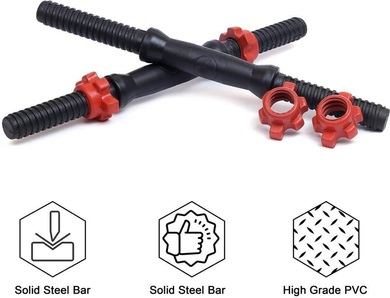 Image of JASMINE FITNESS 20KG Dumbbell Plate Set with 3FT Straight Rod & Accessories Fitness Accessory Kit Kit