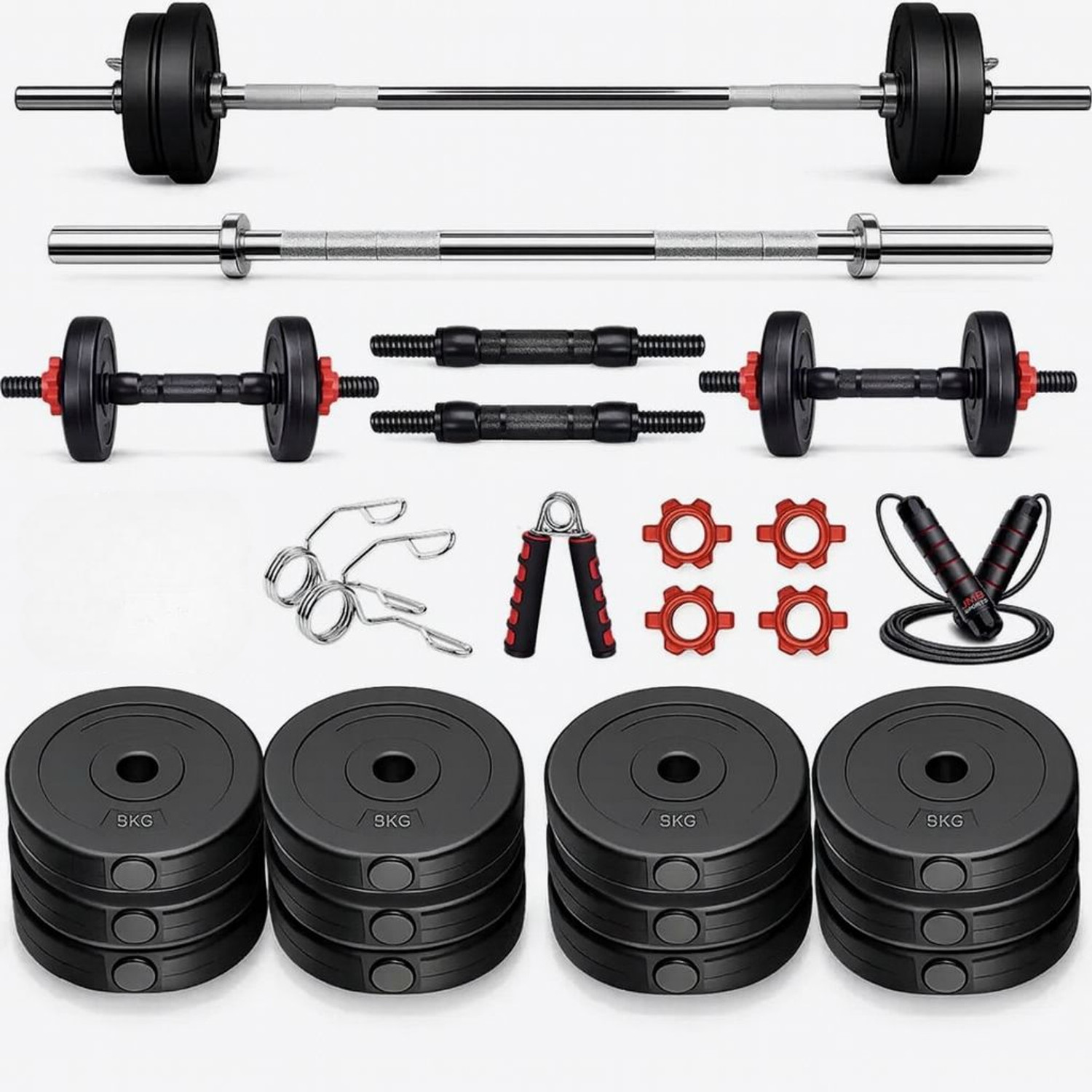 JASMINE 20KG Weight Straight Rod Fitness Kit - Image 1