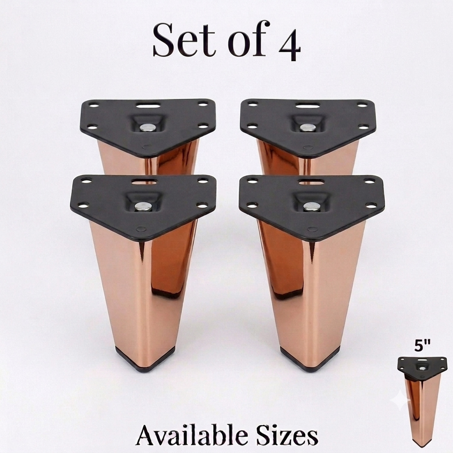 SmartSofaLeg PREMIUM STYLISH TRIANGLE LEG 4 INCH PVD ROSE FINISH(SET OF 4PCS) Sofa Legs