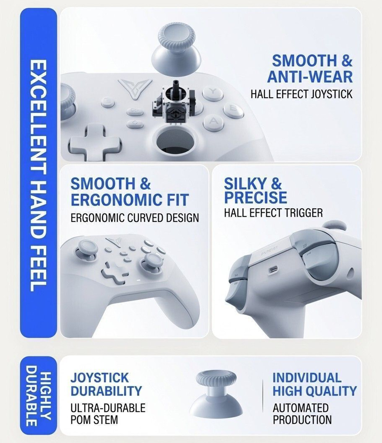 Image of Flydigi Dune Fox USB Gamepad (Ice Blue, For PC, Windows 10, iOS, Android)