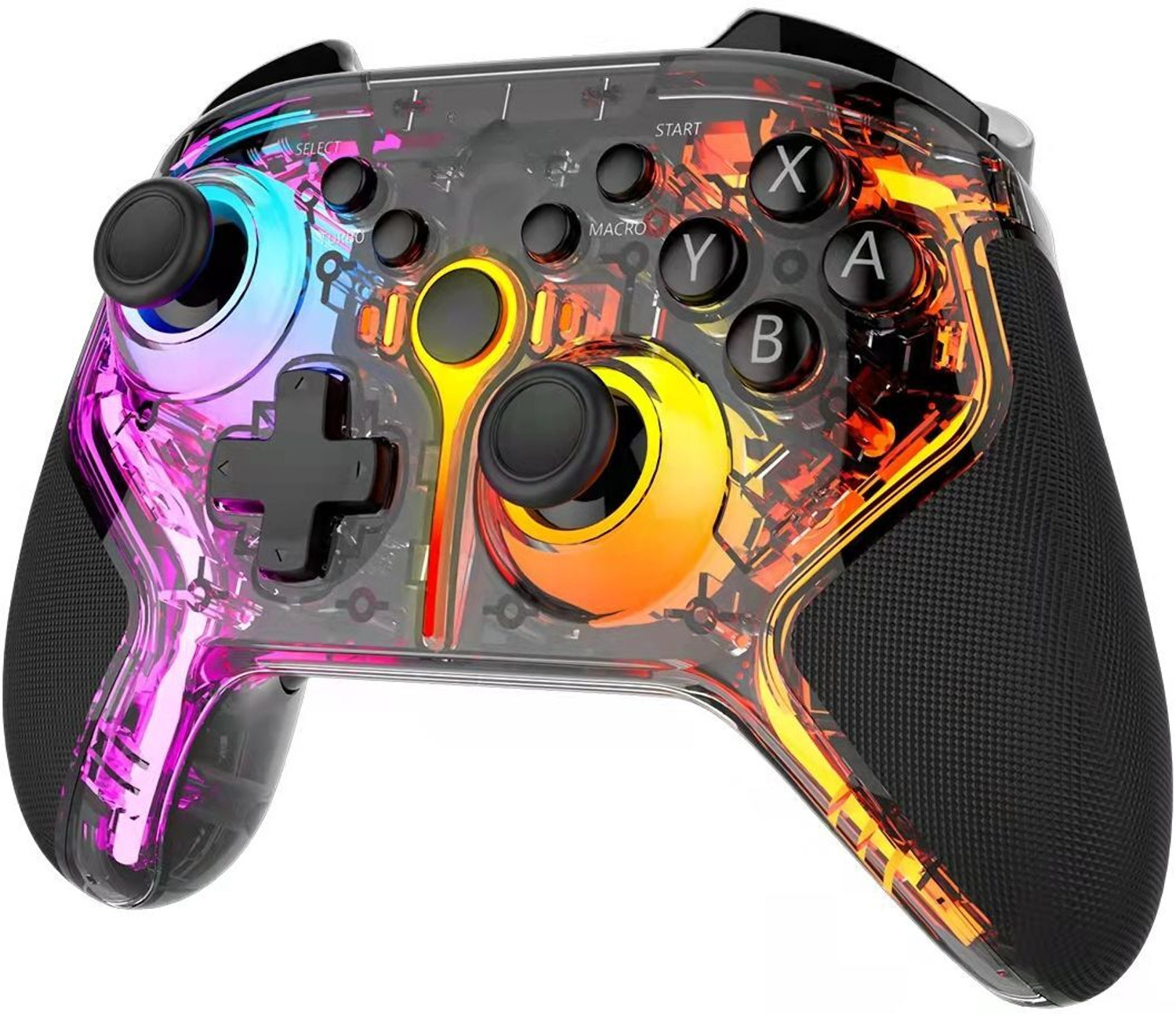 Image of Frontech Wired Type-C Gaming Controller |Dual Vibration Motors | RGB Light (GP-0001) USB Gamepad (Black, For Windows 10, PS3, Android)