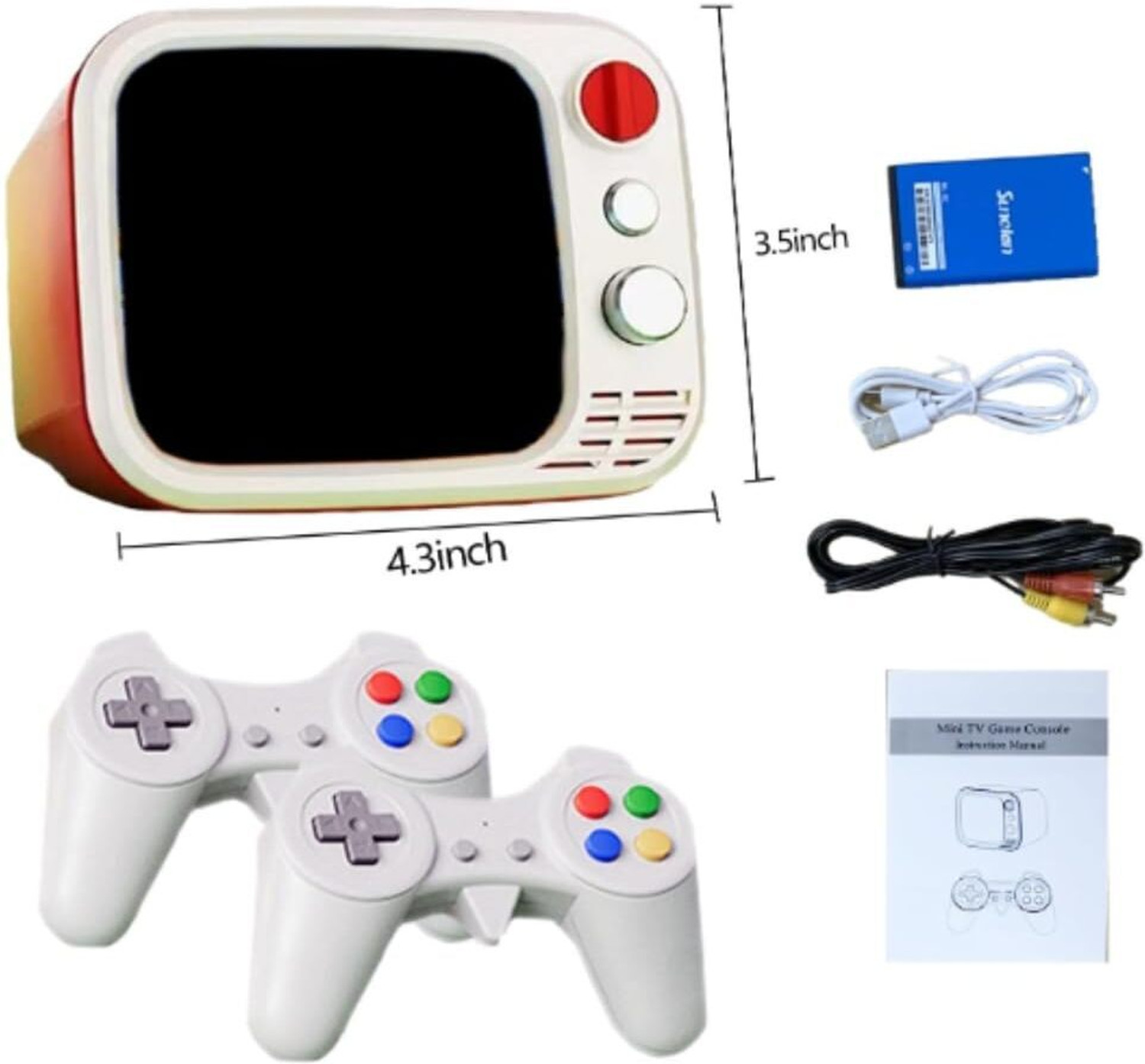 Image of SHAILRON Video Game Console 740 Games, 3.5 inch Screen Wireless Controllers 2 Players Gamepad (Multicolor, For Android)