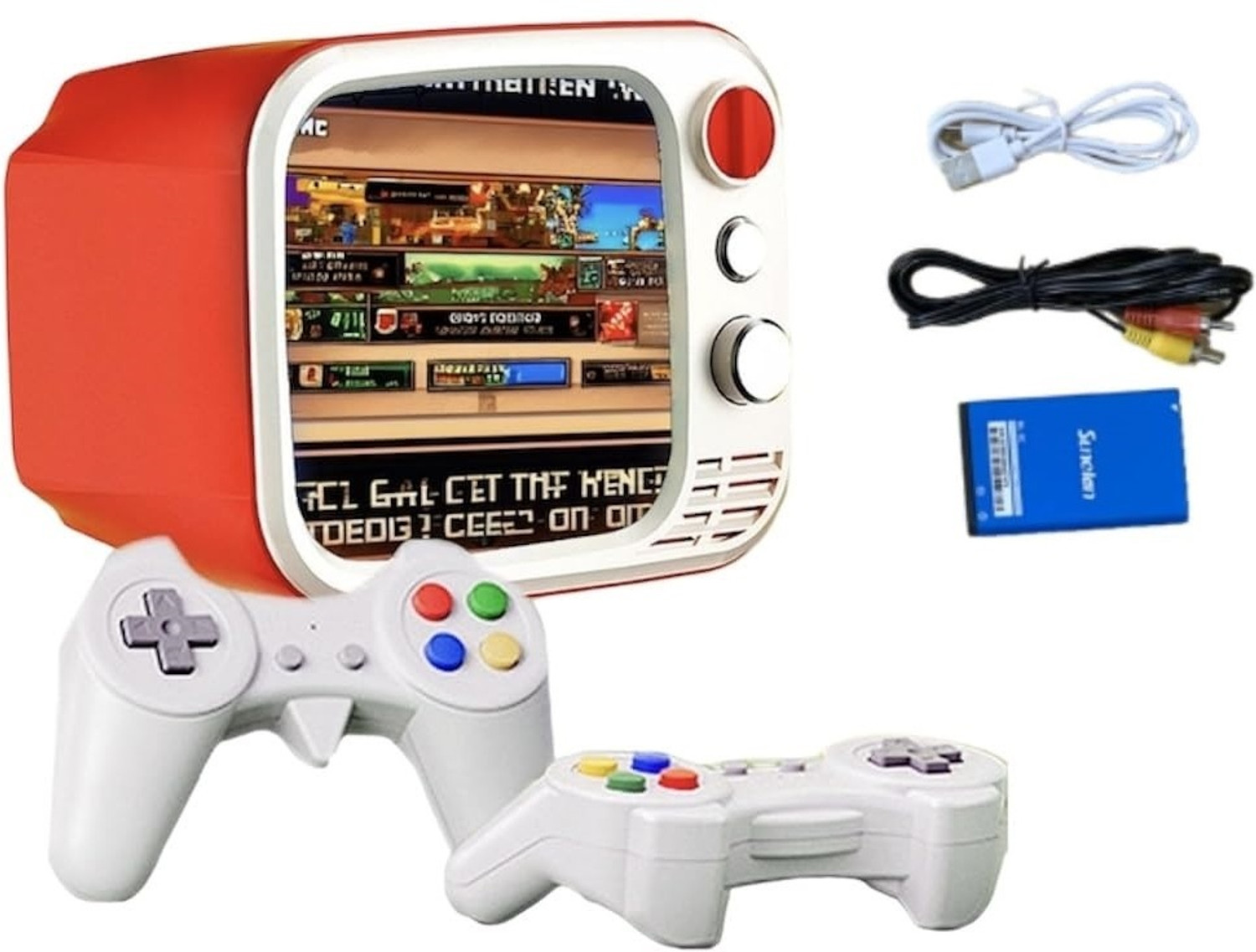 Image of SHAILRON Video Game Console 740 Games, 3.5 inch Screen Wireless Controllers 2 Players Gamepad (Multicolor, For Android)