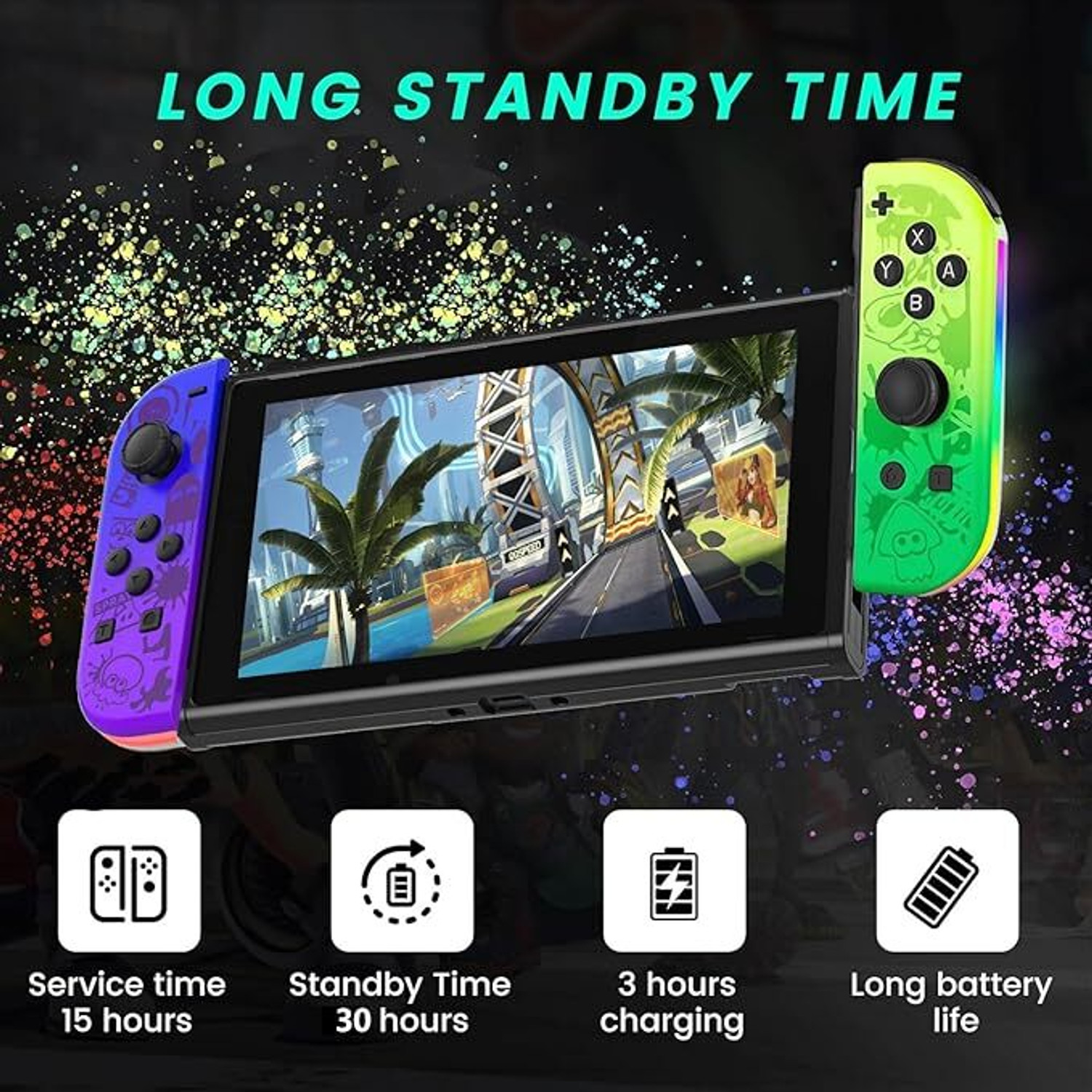 Image of Tobo RGB LED Joy Con Controller for Nitendo Switch Compatible with Switch TD-1333GA Bluetooth Gamepad (Multicolor, For Xbox One, Switch)