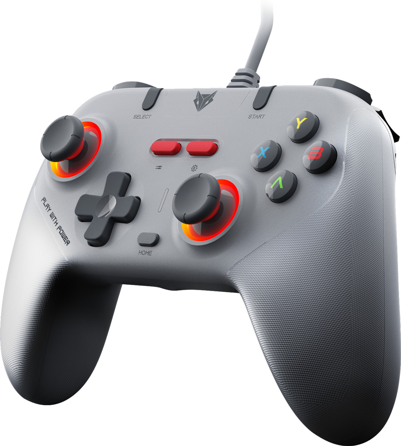 Image of Frontech Wired Type-C Gaming Controller |Dual Vibration Motors | RGB Light (GP-0001) USB Gamepad (Black, For Windows 10, PS3, Android)