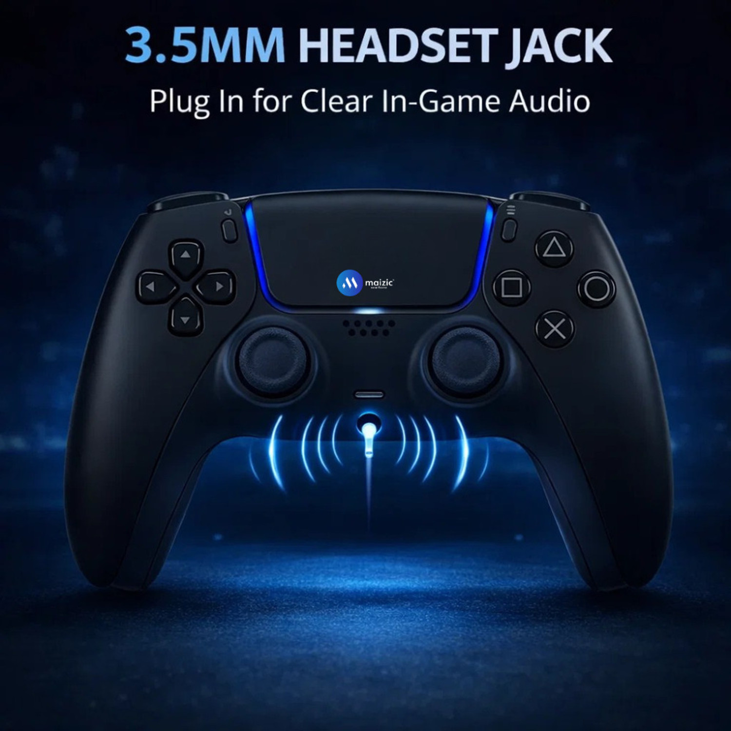 Image of Maizic Smarthome PlayX Black P4 Wireless Game Controller Dual /Asymmetric Motor, 800mah Battery Bluetooth Gamepad (Black, For Android, PS4, PC)