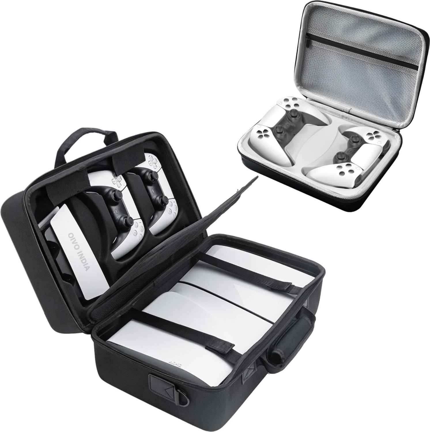 Image of OIVO INDIA Premium Shoulder Travel Carrying Case for PS5 Slim Console & , Storage Bag Gaming Accessory Kit (Black, For PS5)