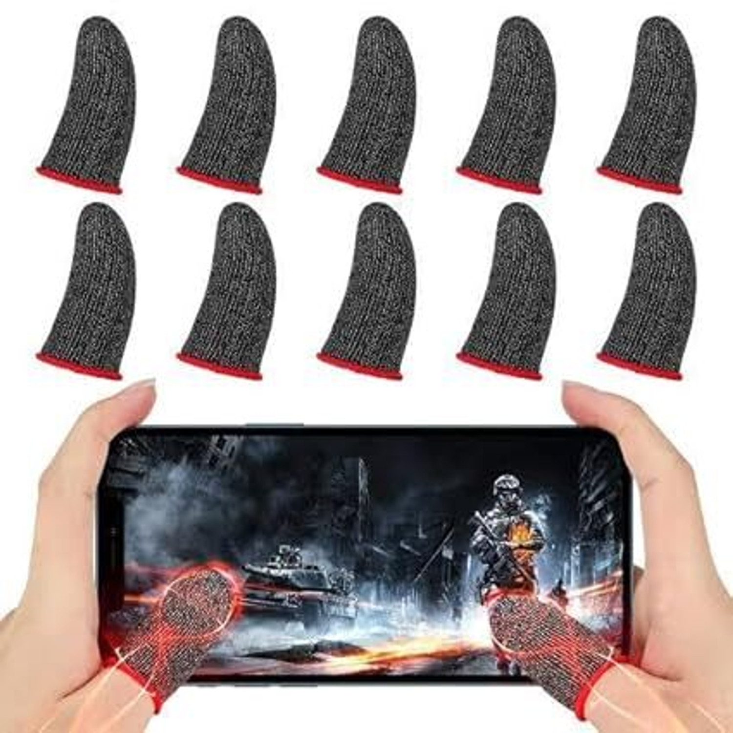 Image of skgadgetnstyle mobile gaming finger sleeves Gaming Accessory Kit (Black, For Android)