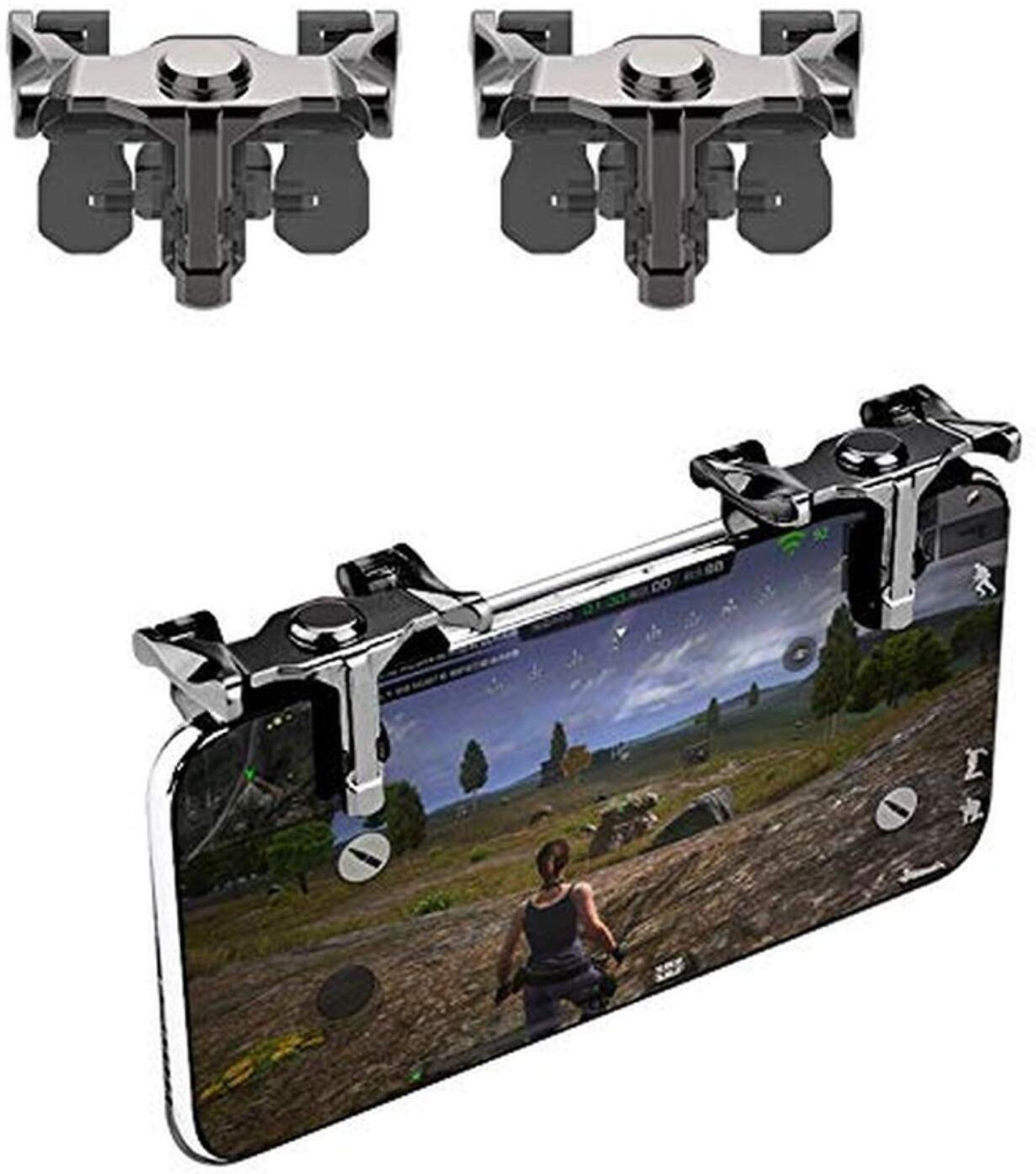 Image of Epicestore Mobile Gaming trigger pubg Gaming Accessory Kit (White, Golden, For Android)