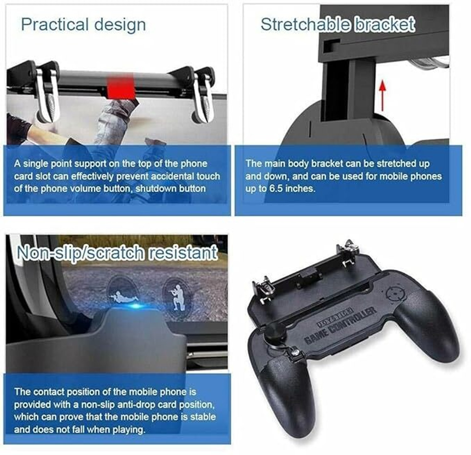 Image of Shivaansh Mobile Gaming Trigger Controller With Buttons & Joystick For Pubg /Free Fire Gaming Accessory Kit (Black, For Android, iOS)