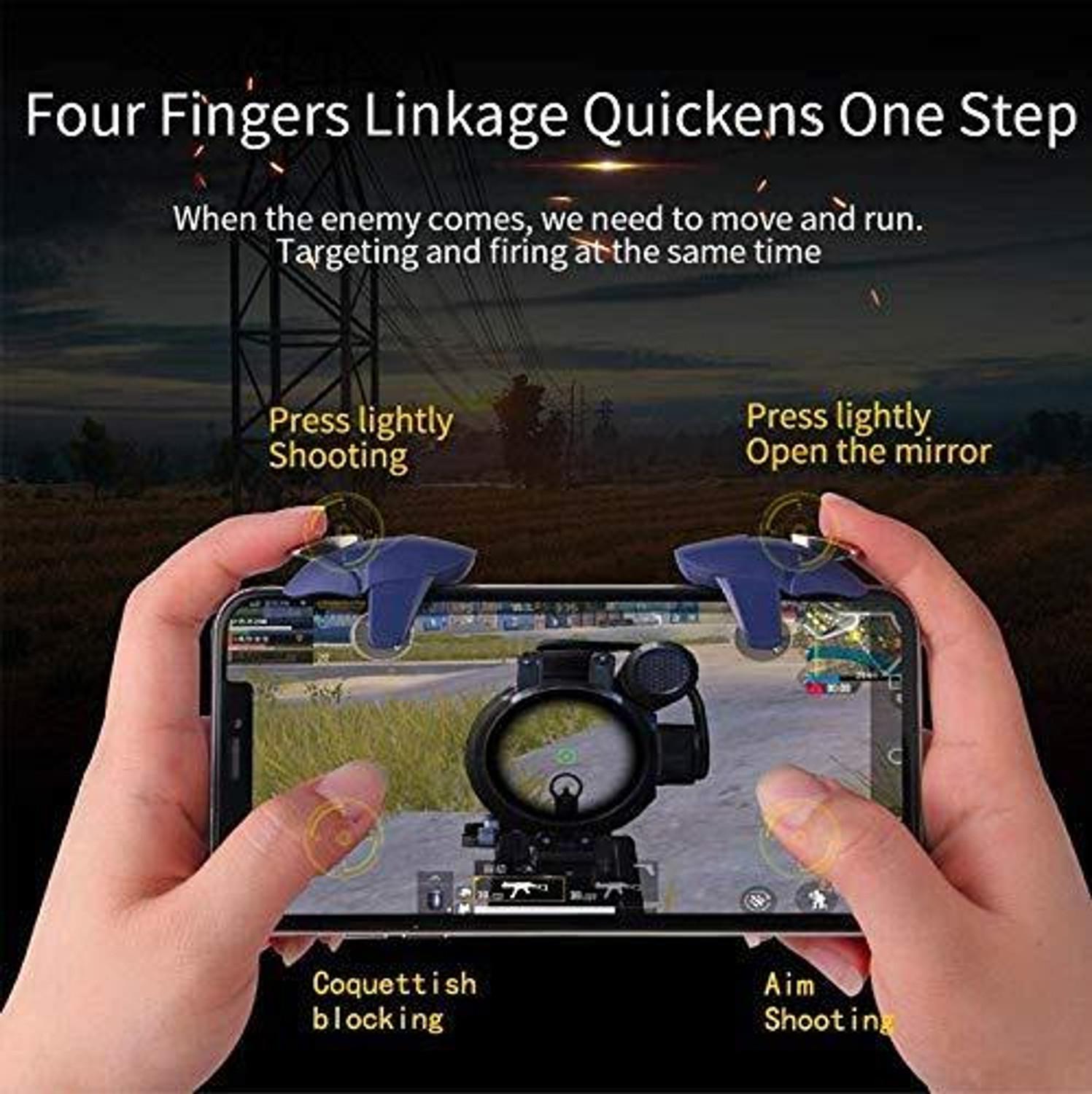Image of Expresscraft Blue Shark Free Fire | Call of Duty Compatible with All Types of Smartphones Gaming Accessory Kit (Blue, For Android)