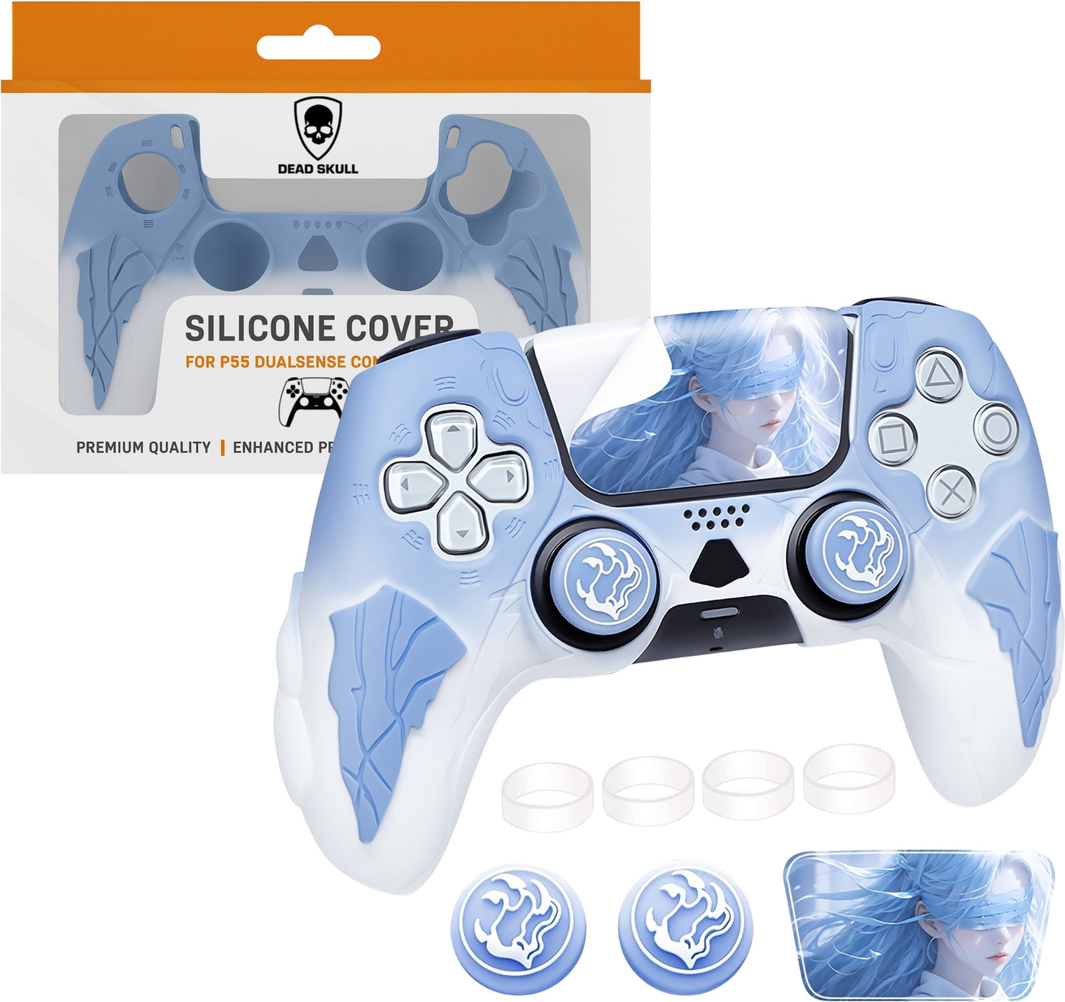 Image of Playstation Console Covers - Ghost of Yōtei Limited Edition PS5 Slim Disc /Digital Faceplates Gaming Accessory Kit (Gold, White, For PS5)