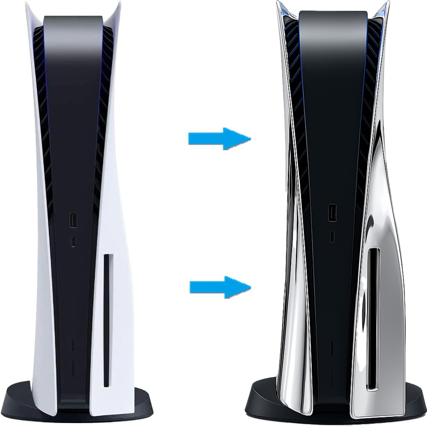 Image of Krafftech PS5 Gaming Accessory Kit (Chrome, For PS5)