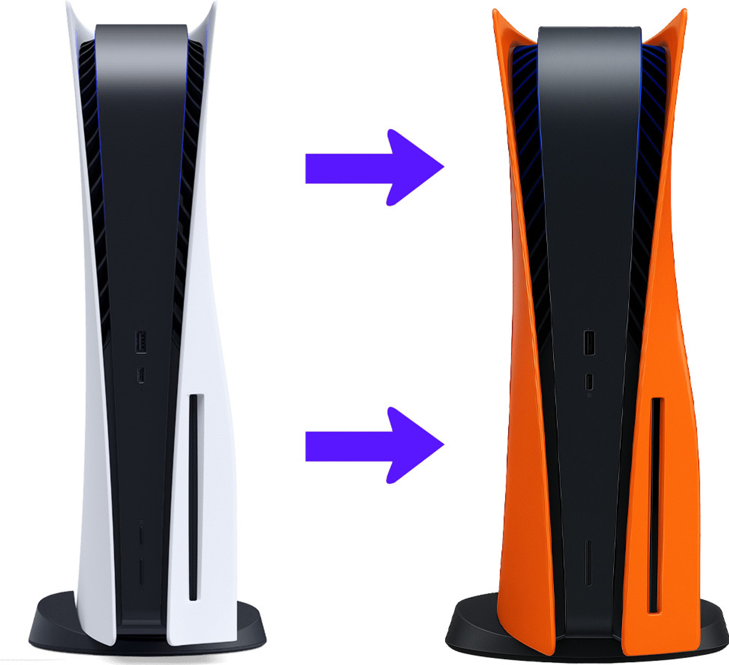 Image of Krafftech Cosmic Orange OG PS5 Disk Cover Plates Gaming Accessory Kit (Cosmic Orange, For PS5)