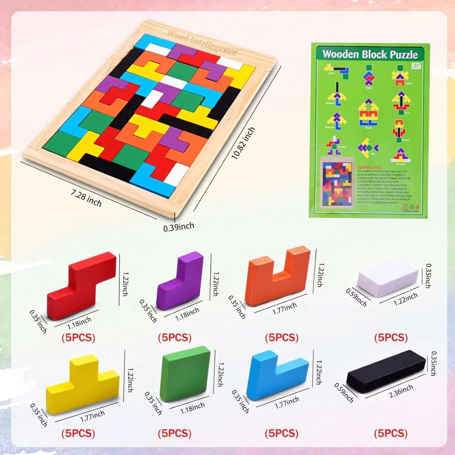 Image of DARKFISH Montessori Wooden Puzzle Board - IQ Building Shape Matching Game for Kids Gaming Accessory Kit (Multicolor, For Android)