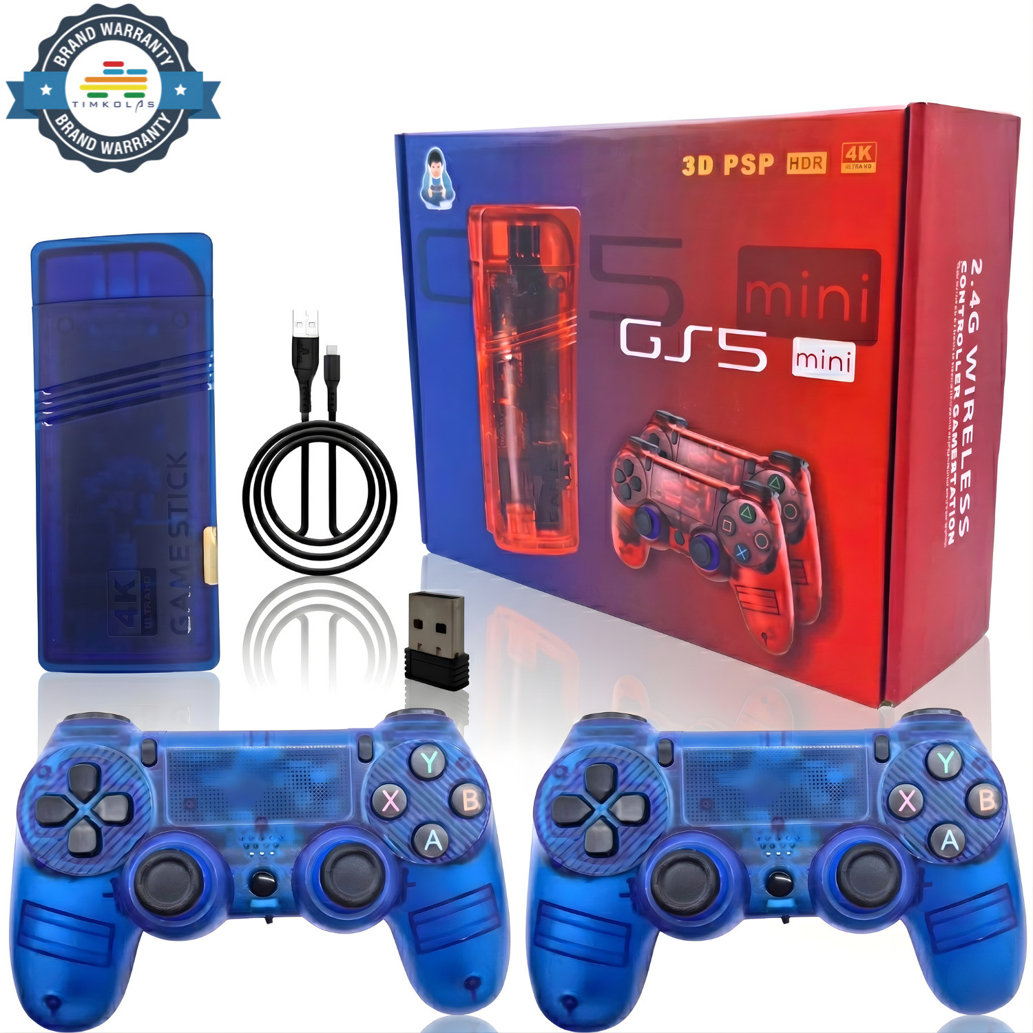 Image of Confiavel GS5 Pro Retro Game Console 64 GB with GTA San Andreas, 52 Emulators, 30,000+ Games Like God Of War ,Tekken, SmackDown (White)