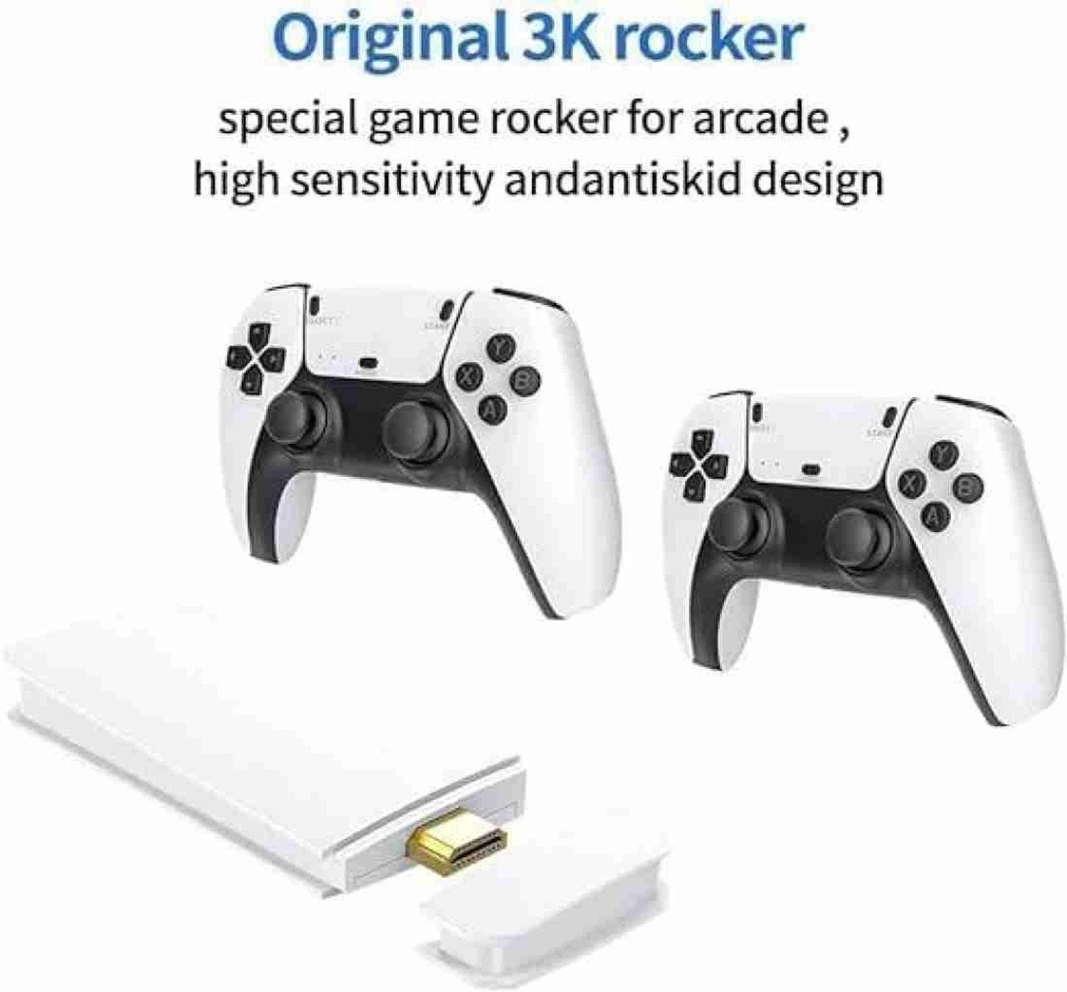 Image of TechnoGenGames PS5 4k Ultra HD gamestick With 2 PS5 Wireless Controller Joystick (White&Black, For PC)