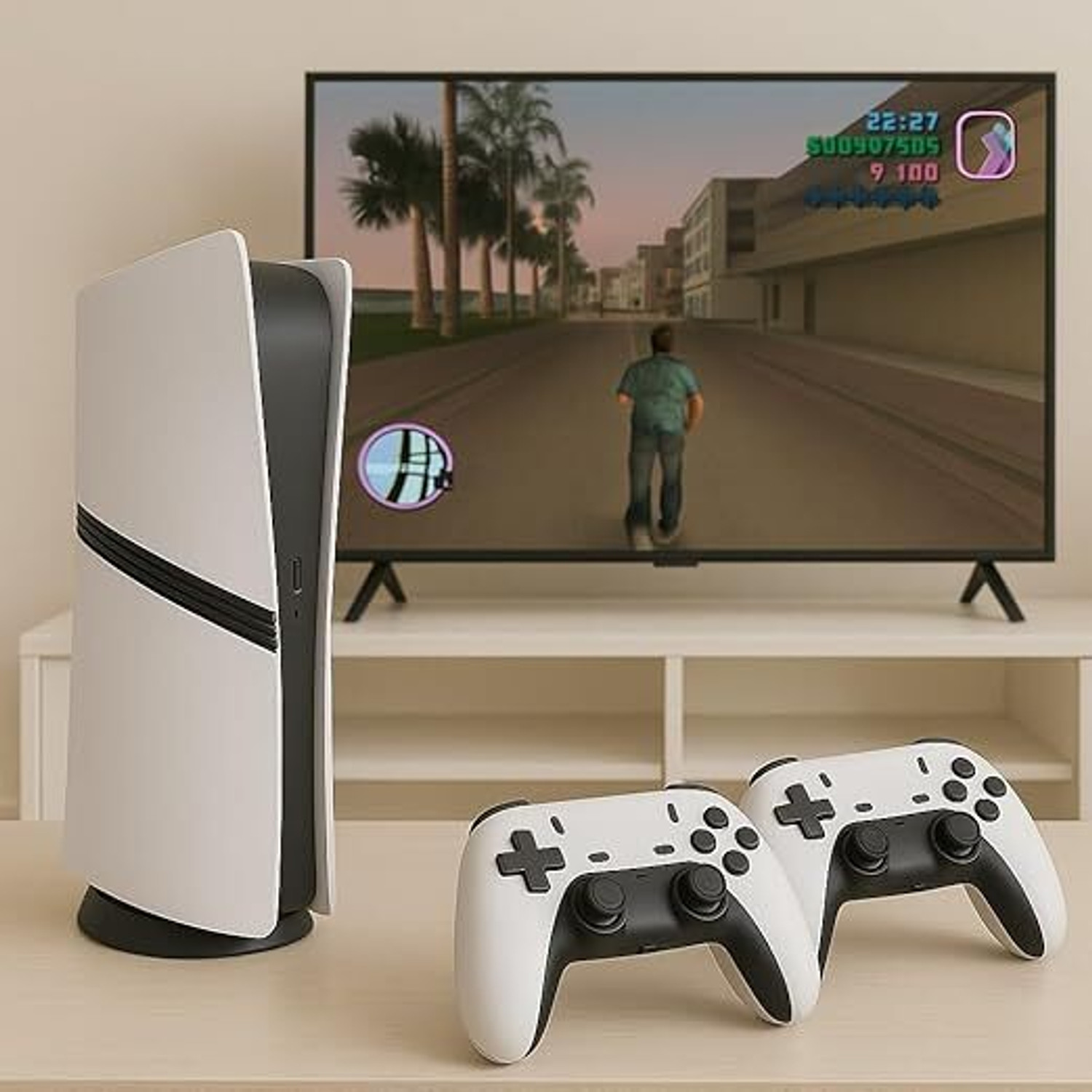 Image of Confiavel GS5 Pro Retro Game Console 64 GB with GTA San Andreas, 52 Emulators, 30,000+ Games Like God Of War ,Tekken, SmackDown (White)