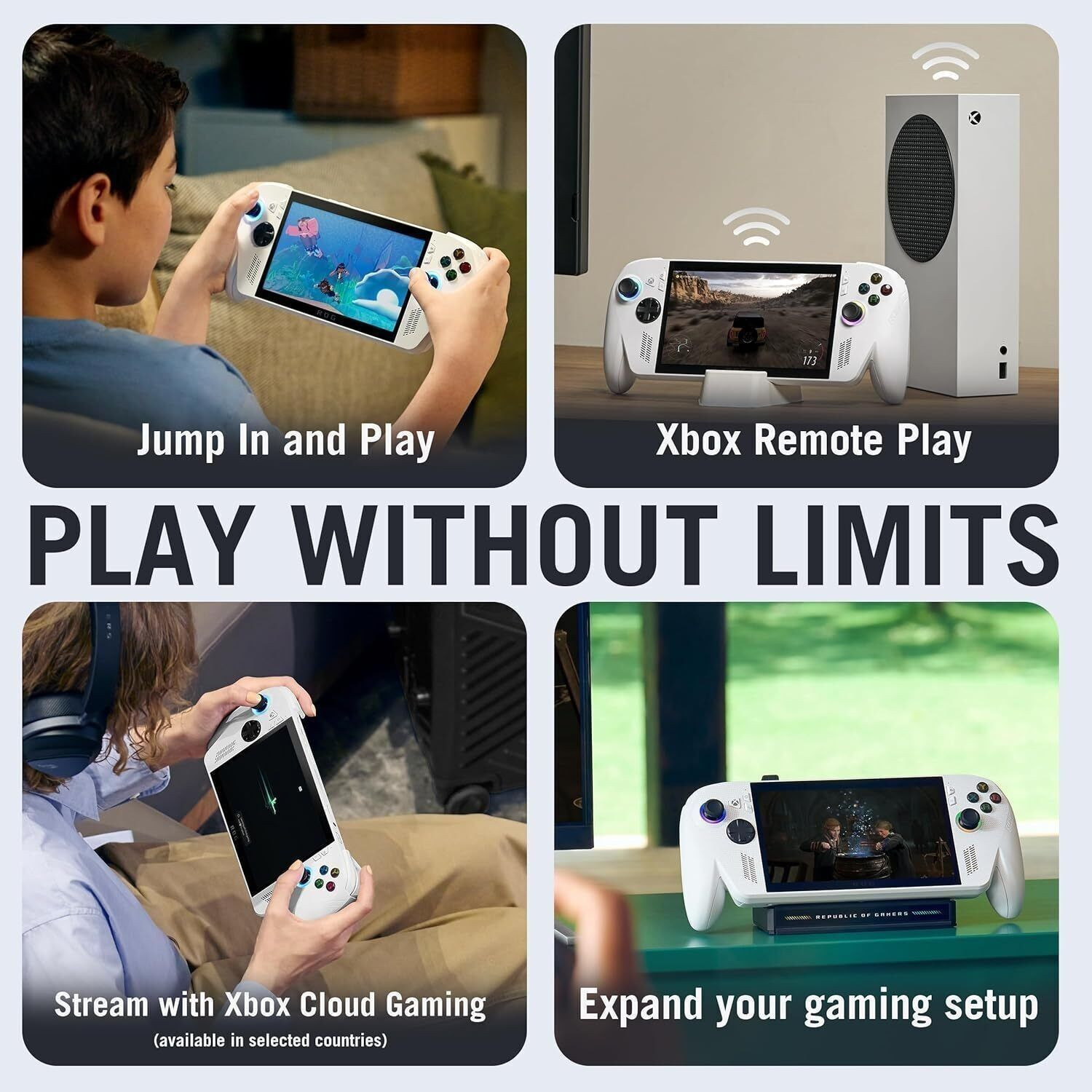 Image of ASUS ROG XBOX Ally (2025) Handheld Gaming Console With AMD Ryzen Z2 A Processor Gravity cooling, 500 nits Brightness, 6400MHz RAM, 512GB SSD 16 GB with 200+ Games, Combo jack support, Xbox Game Pass Included, ( Windows 11 Home) (White, Travel-friendly, FHD, Touchscreen Display, Fingerprint Reader, Loved by Fans of PlayStation Mini PS5,PS4,PS3,PS2,PS1,PSP,Nintendo Switch)