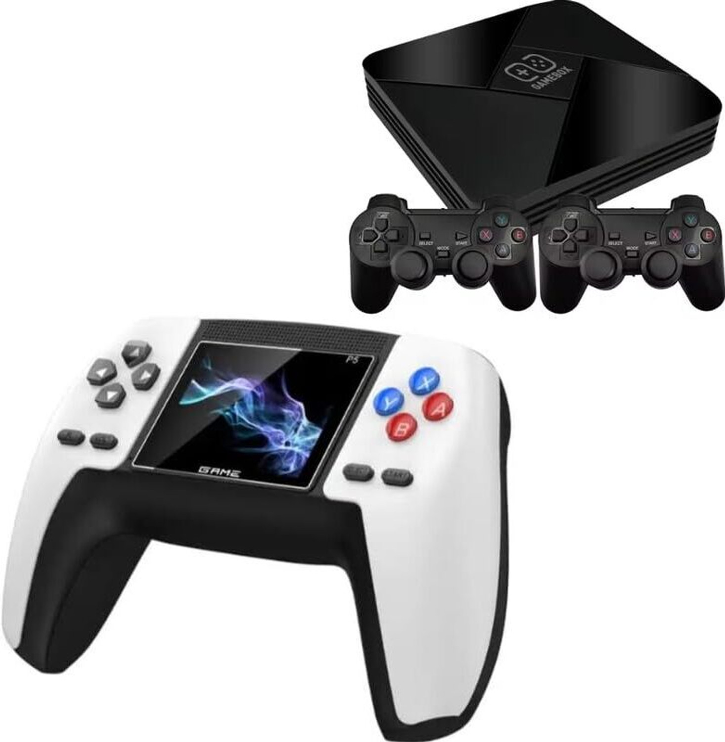 Image of Confiavel GS5 Pro Retro Game Console 64 GB with GTA San Andreas, 52 Emulators, 30,000+ Games Like God Of War ,Tekken, SmackDown (White)