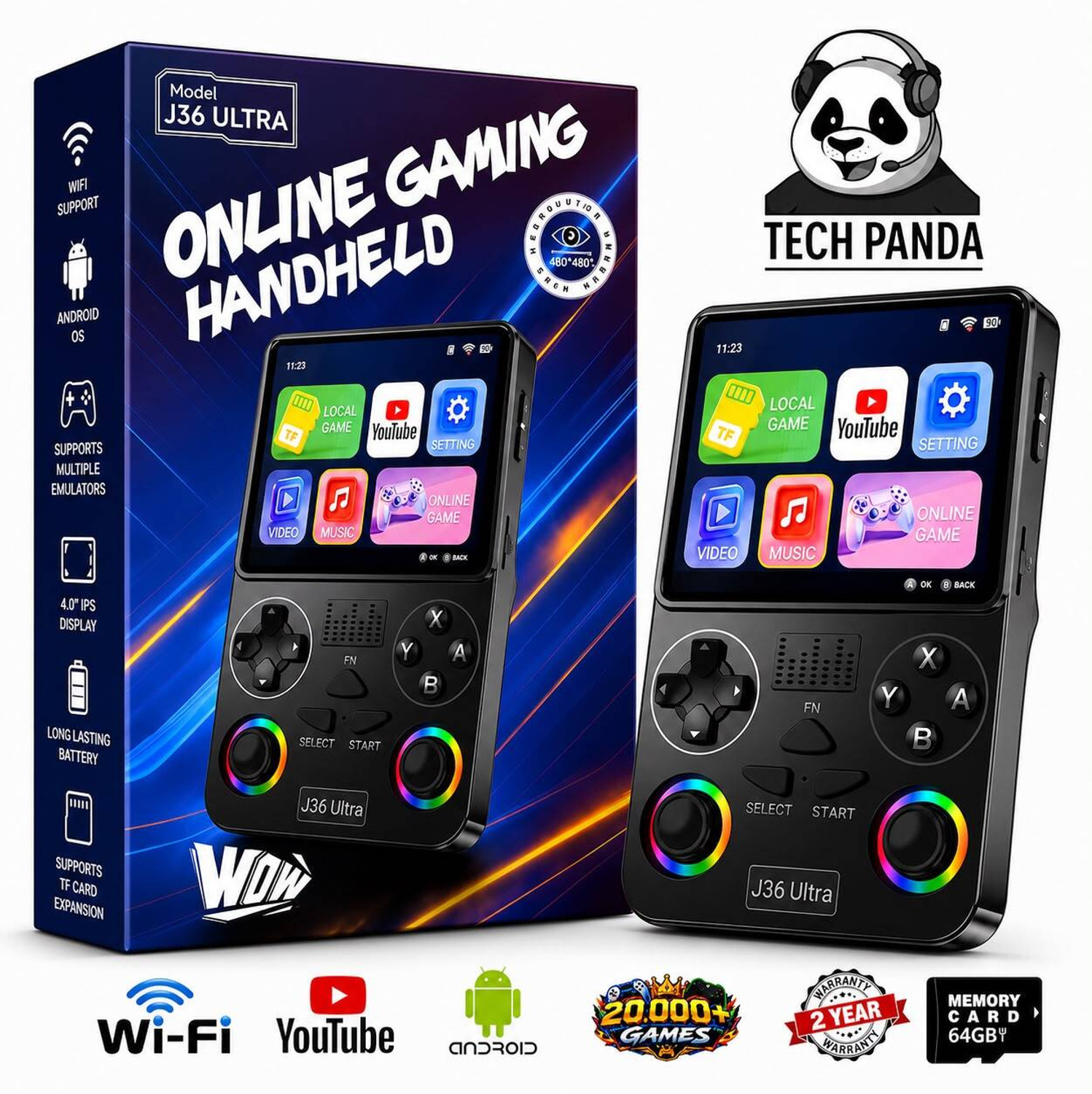 Techpanda J36 Ultra Retro Handheld Game Console - Image 1