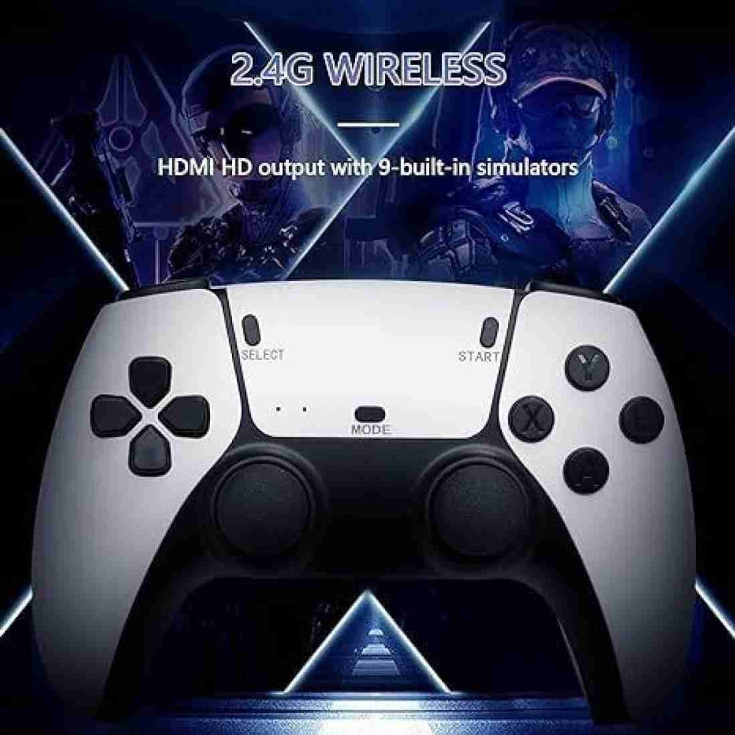 Image of TechnoGenGames PS5 4k Ultra HD gamestick With 2 PS5 Wireless Controller Joystick (White&Black, For PC)