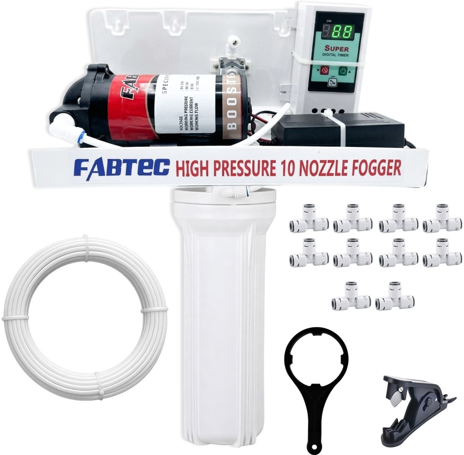 Image of blukryst Fogger Kit for Dairy & Poultry with 10 Nozzles & 100 GPD Pump 2.5 L Hand Held Sprayer (Pack of 16)