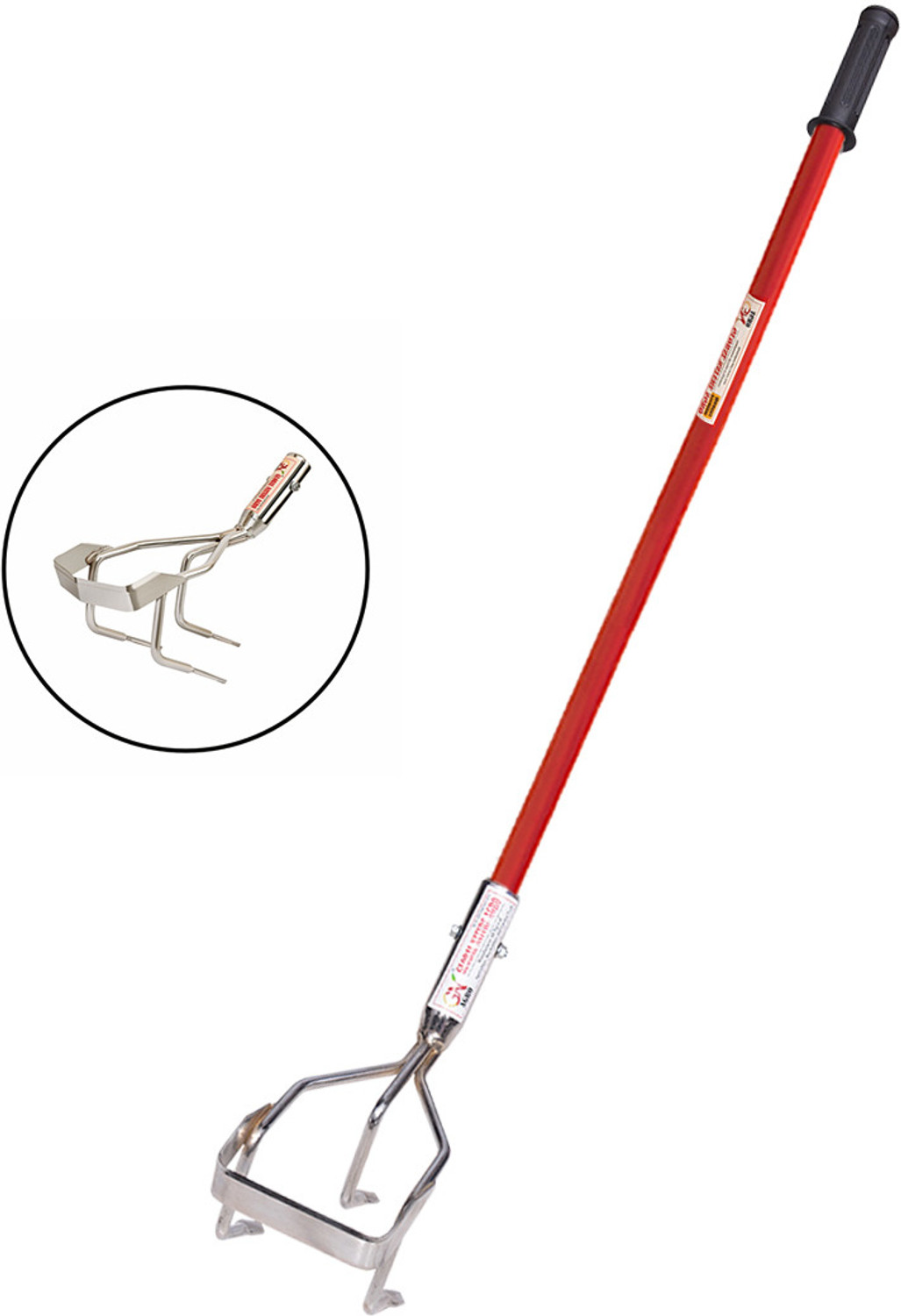 Image of Global Nature Agro Premium Manual Cultivator Weeder Tool - 2 Feet Handle with Non-Slip Rubber Grip Garden Tool Kit (2 Tools)