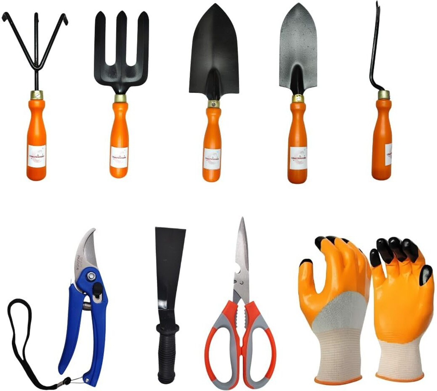 Image of Global Nature Agro Premium Manual Cultivator Weeder Tool - 2 Feet Handle with Non-Slip Rubber Grip Garden Tool Kit (2 Tools)