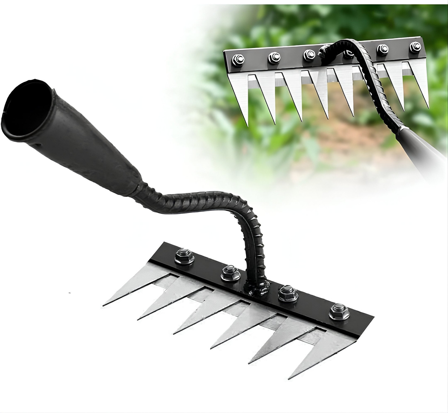 SHAHJI Heavy Duty Cultivator Weeding Rake 6 Teeth - Image 1