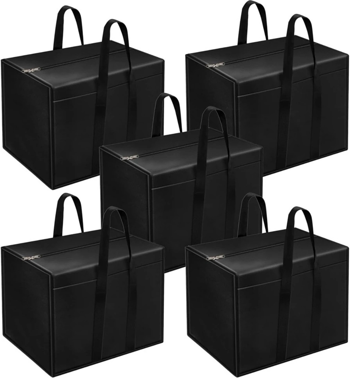 Image of infinity craft Extra Large Blanket Storage Bags 90L Dustproof Transparent Window Pillow Sheet Foldable Clothes Storage Organizer Container Reinforced Handles Breathable For Double Bed Quilt /Saree Bag /Lehnga Storage & Wardrobe Organizing (Set of 4) (Grey)
