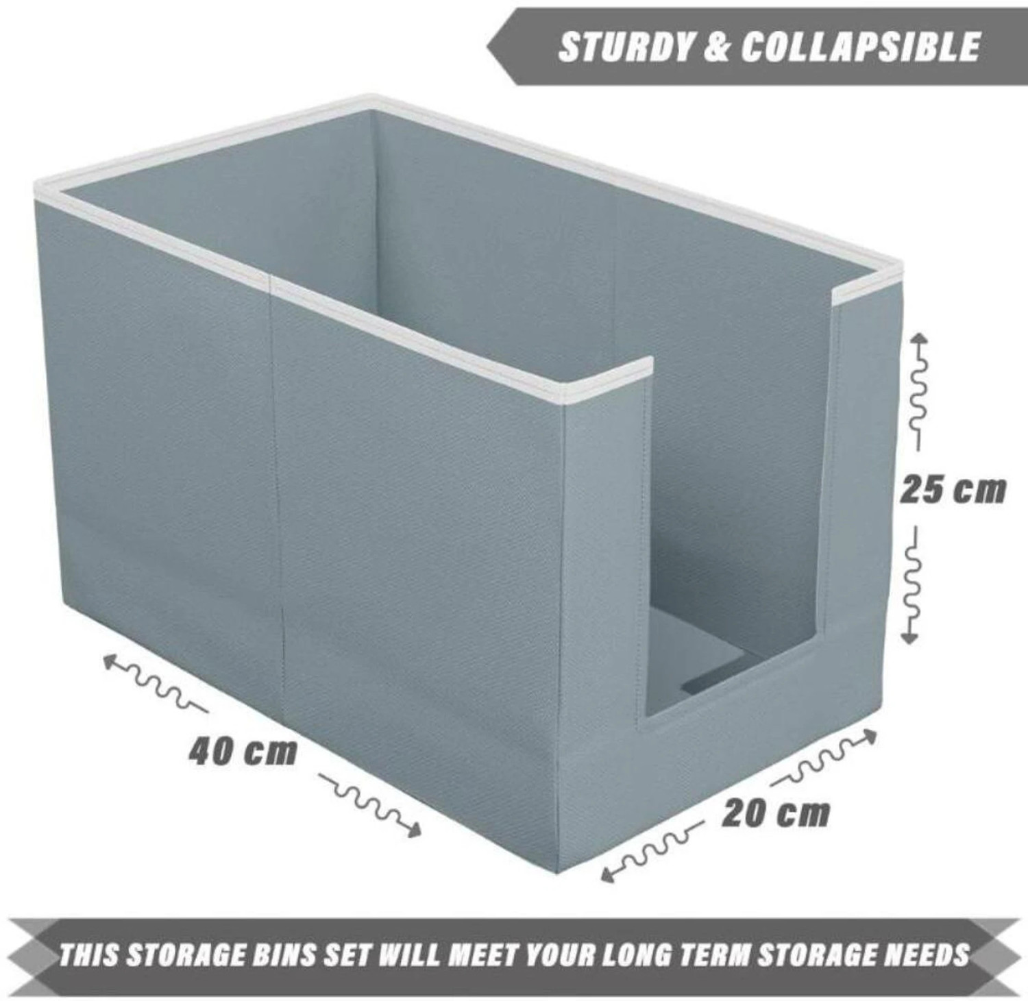 Image of IMCREATIONS 6 Pieces Non Woven Large Capacity Shirt Stacker Cloth Foldable & Stackable Cupboard Wardrobe /Closet Organizer with Handle For T-shirts, Shirts & Clothes (PACK6) (Grey)