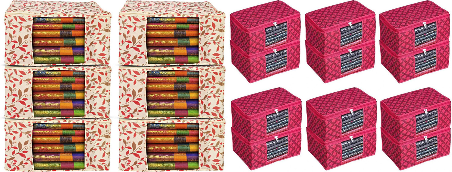 Image of Tiarakrafts Pink Single packing saree cover /Suit cover /kurti cover /Cloths cover Organizer set of 36 PINK 59195q (Pink)