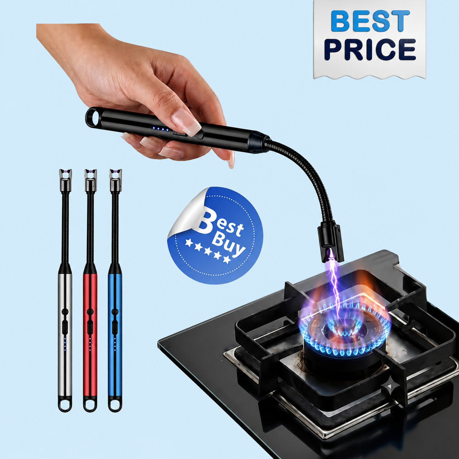 Image of Balaji flame Prime Premium Gas Stove Steel Gas Lighter (Black, Pack of 2)