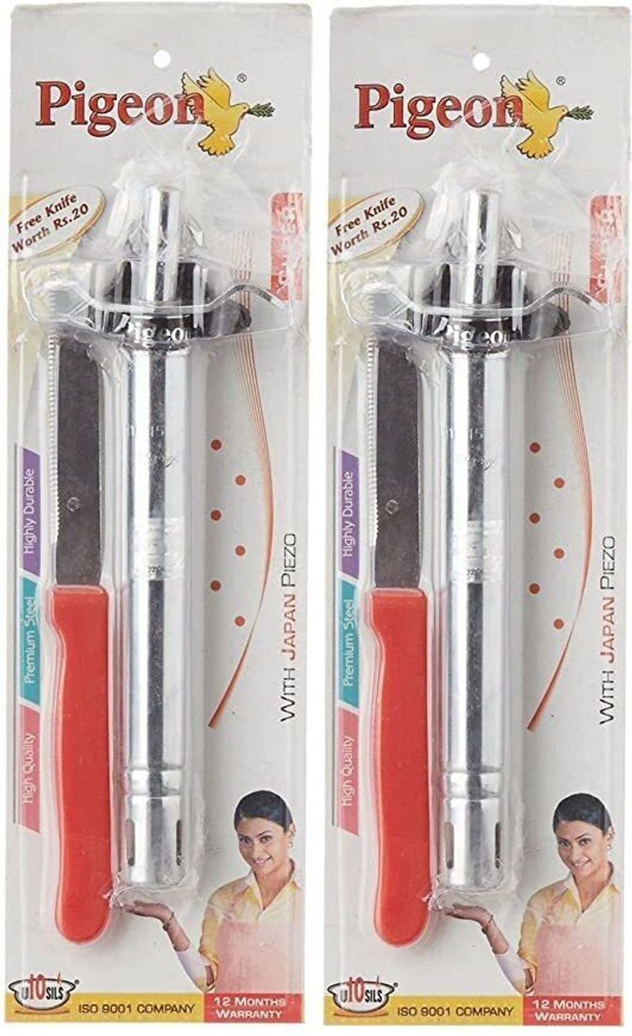 Image of Pigeon Steel Gas Lighter (Silver, Pack of 5)