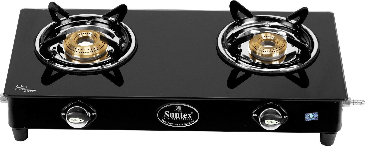 Suntex Ebony Glass Manual Gas Stove