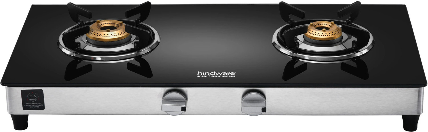 Hindware Smart Appliances ARMO Plus GL 2B Glass, Stainless Steel Manual Gas Stove