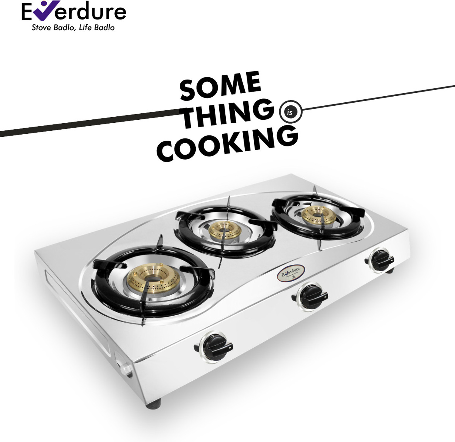 Image of SURYALAXMI TWO BURNER STAINLESS STEEL GAS STOVE | MANUAL IGNITION | FREE GAS LIGHTER | Stainless Steel Manual Gas Stove (2 Burners)