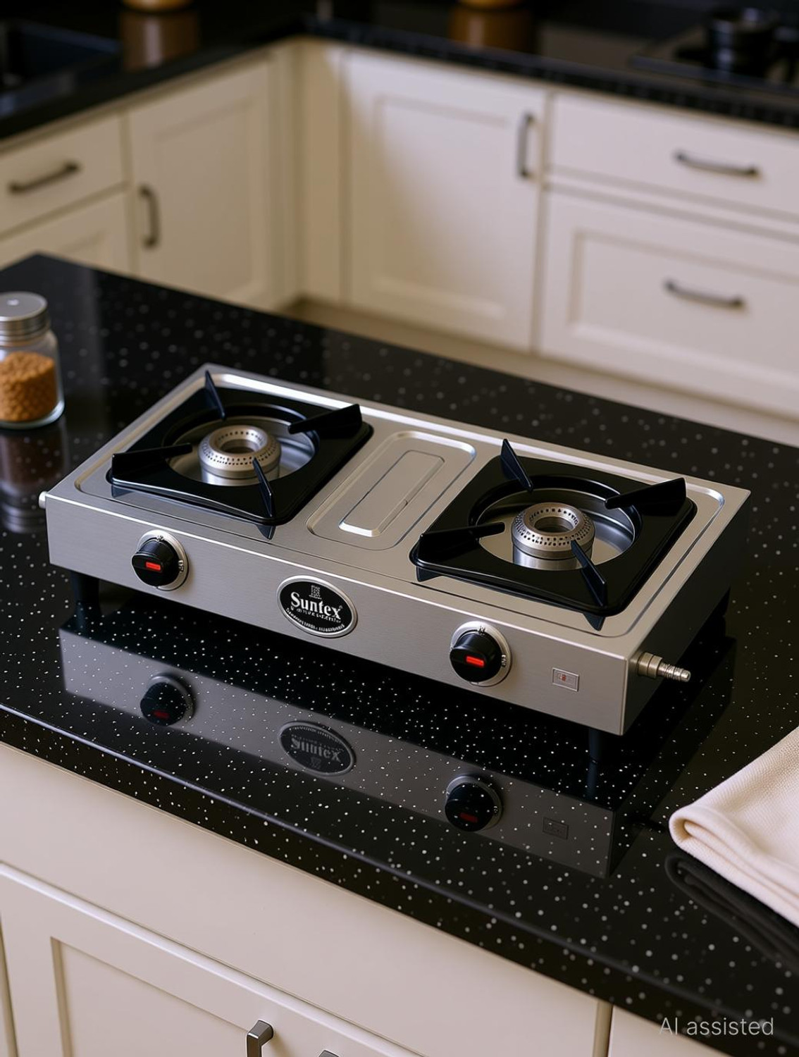 Suntex 2 Burners Stainless Steel Manual Gas Stove