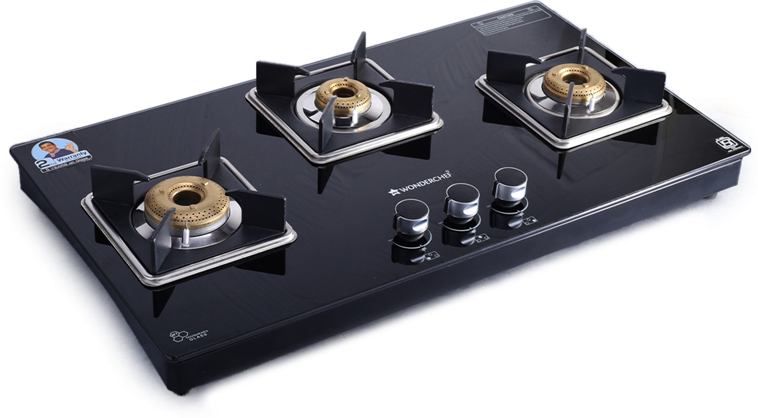 WONDERCHEF Octavia Hob Top Glass Manual Gas Stove