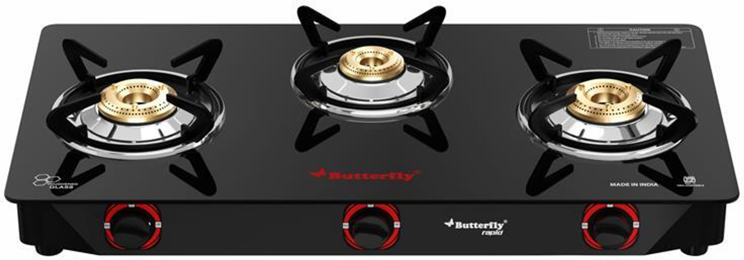 Butterfly Rapid 3B Glass Manual Gas Stove - Image 1