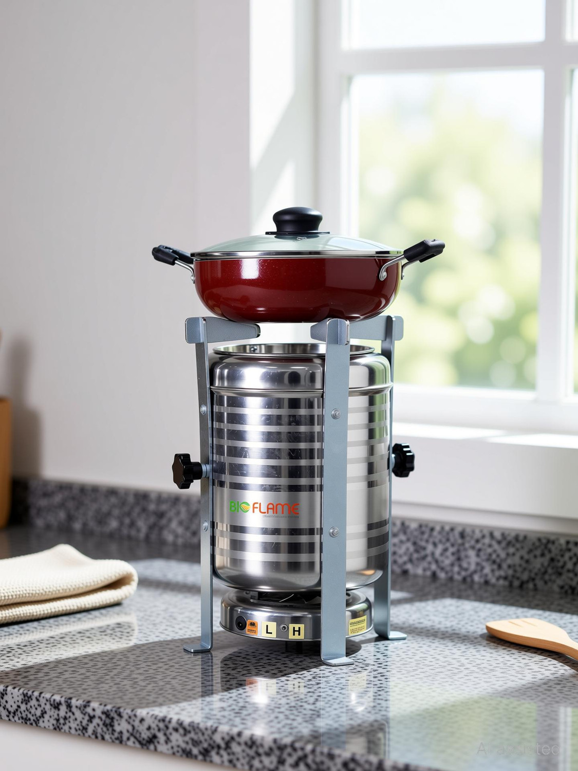 Image of Sanskruti Chul Wood & Coal Stove Lakud Kolsa Shegadi - Cooking Stove Indoor / Outdoor Orange Stainless Steel Manual Gas Stove (1 Burners)
